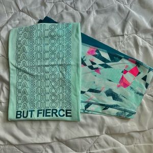 Girls Blue Leggings Set